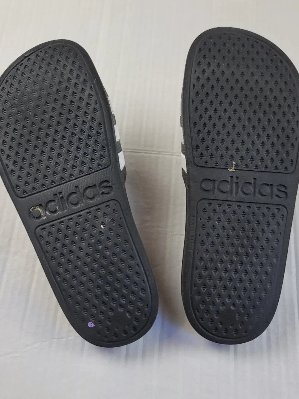 Adidas Adilette Aqua Slides Black White Youth Size 4 Cloudfoam Slip On Sandals